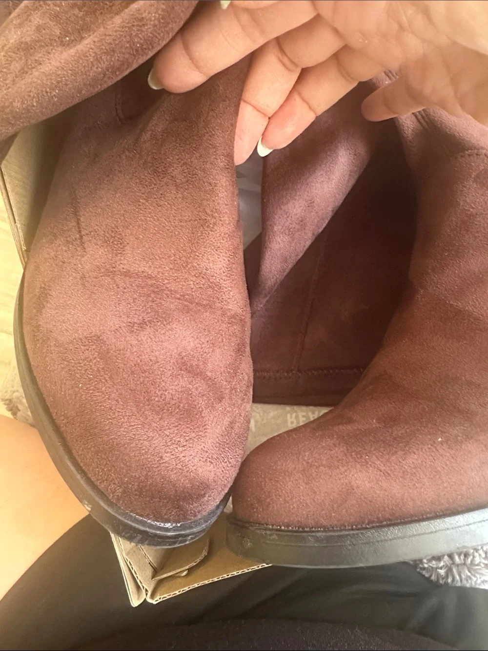 Kenneth Cole chocolate Brown Over-the-Knee Suede Boots size 8 medium